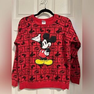 Small (3/5) Disney Red Mickey Mouse Pull Over Sweatshirt